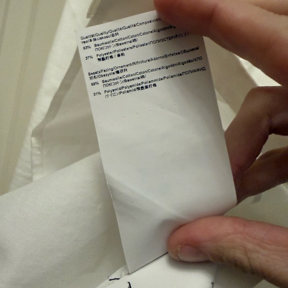 HUGO BOSS | Lace Detail Collared White Button Up Blouse - Picture 5 of 7